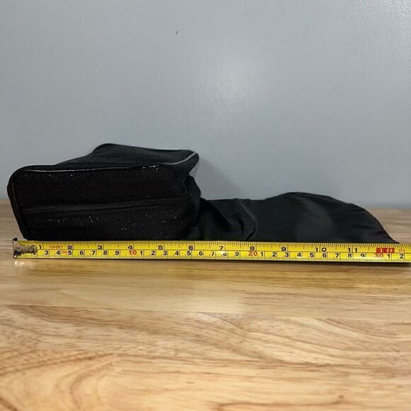 Lancôme, Black Glitter Make up Cosmetics Travel Pouch Zip Top & Flap Closure - Picture 7 of 11